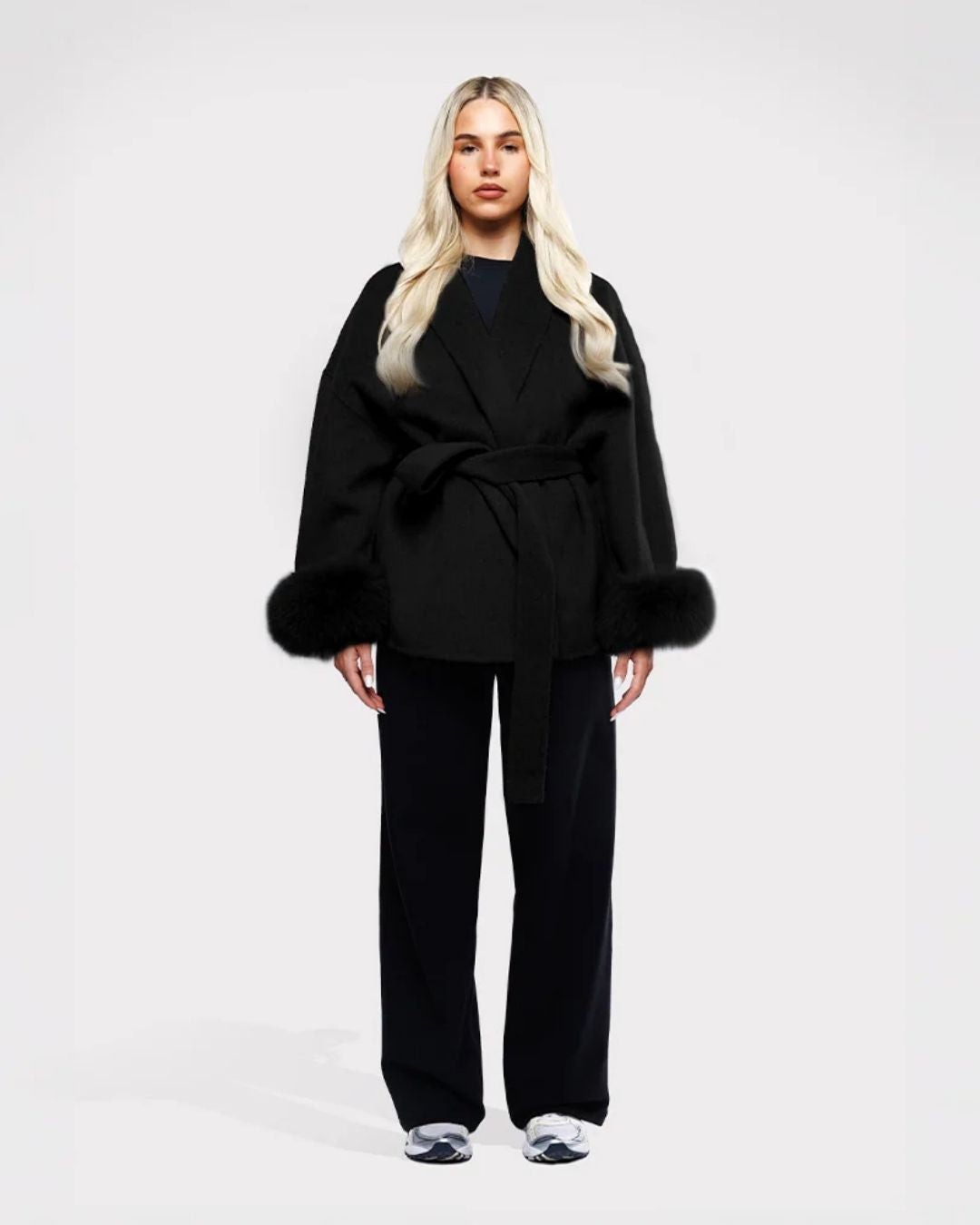 Calista Fur Cuff Coat