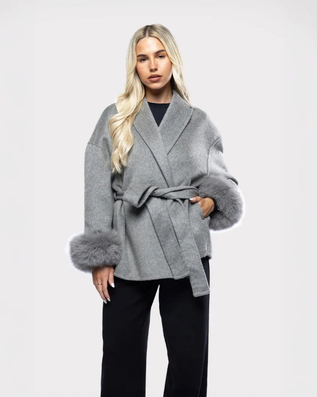 Calista Fur Cuff Coat
