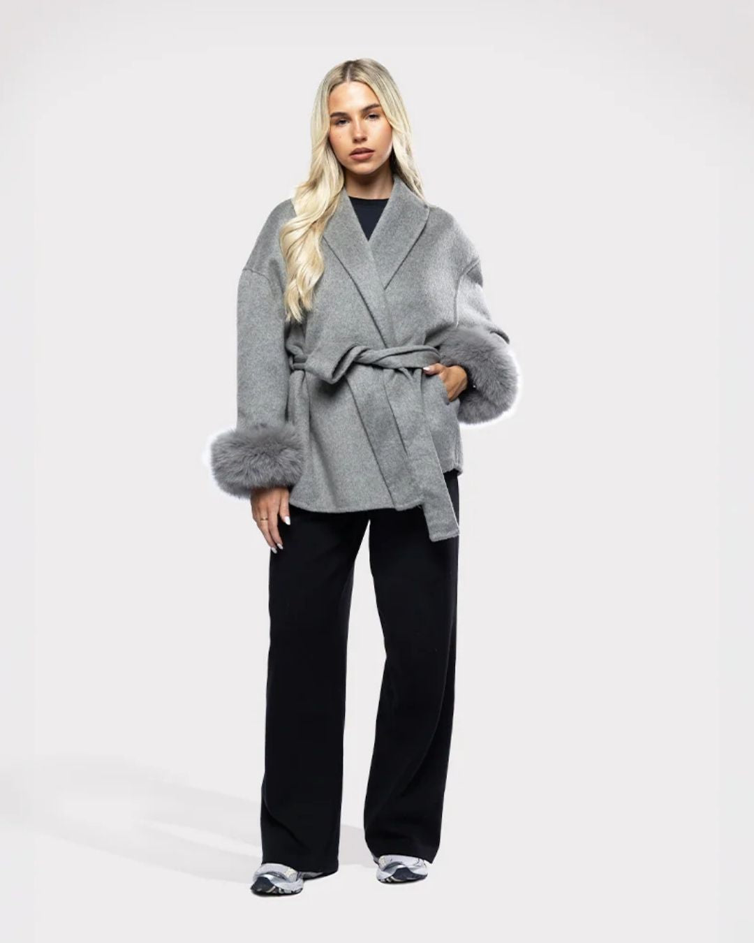 Calista Fur Cuff Coat